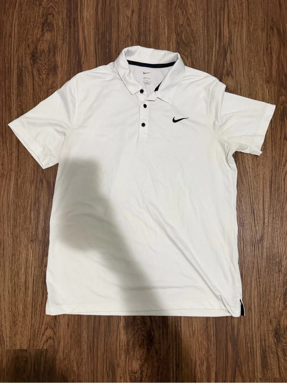Nike White Polo Shirt with Black Swoosh
